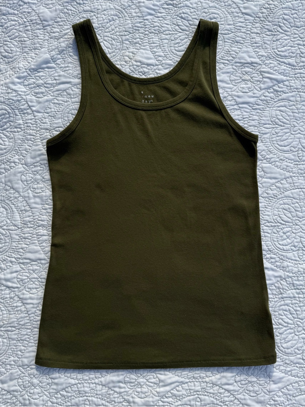 New Day Olive Green Tank Top